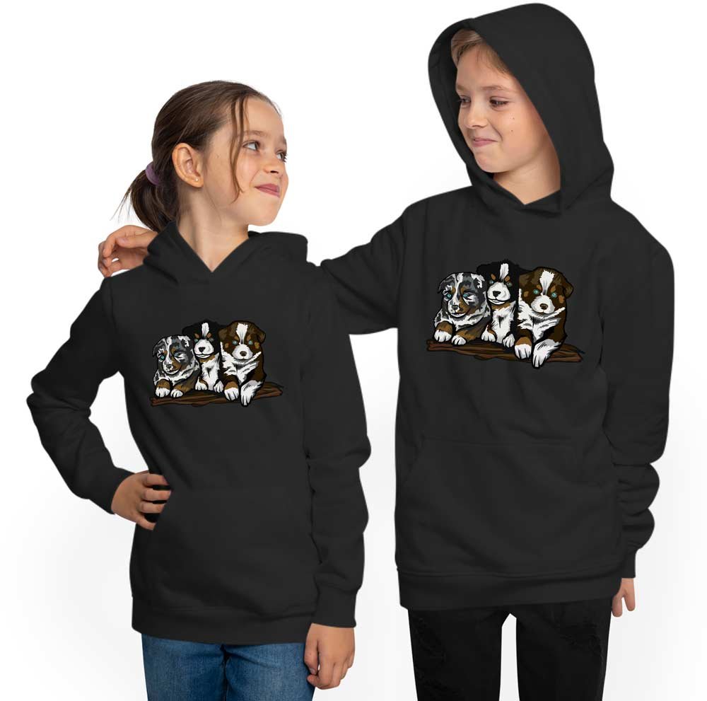 HHoodie Hooded Sweater Children - Three Puppies i215